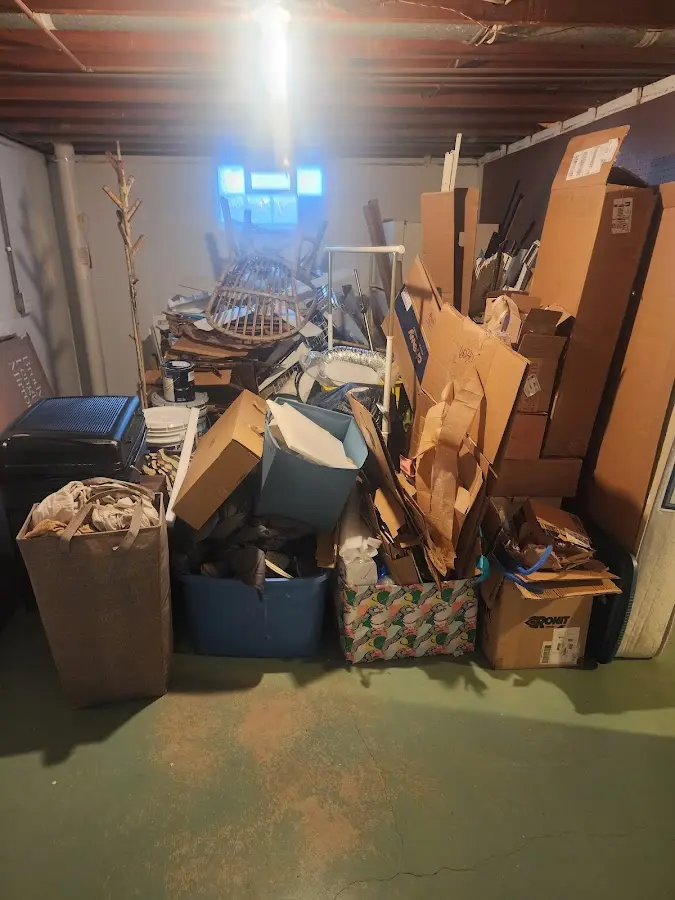 Roll-off dumpster container at job site for 20 Yard Dumpster Rental in Beverly